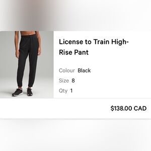 lululemon license to train high rise pant